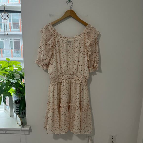Anthropologie Current Air Dress White & Orange Embroidered Midi Dress Size Large - Picture 6 of 6